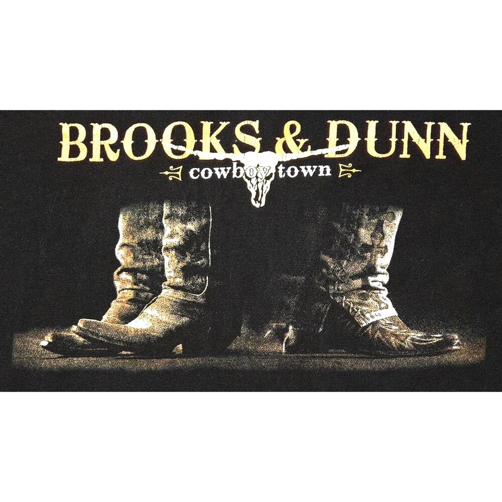 Brooks & Dunn Shirt Cowboy Town Concert Tour Y2K 2008 Black 3X Double Sided